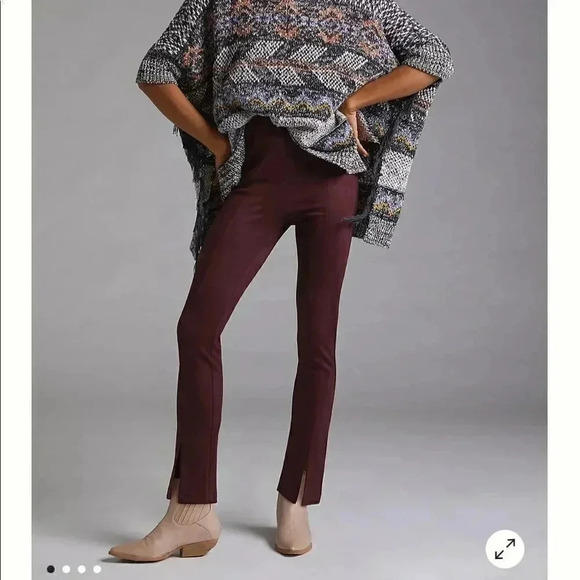 Anthropologie | Avec Les Filles Sueded Slit-Hem Leggings in Plum - Picture 5 of 7